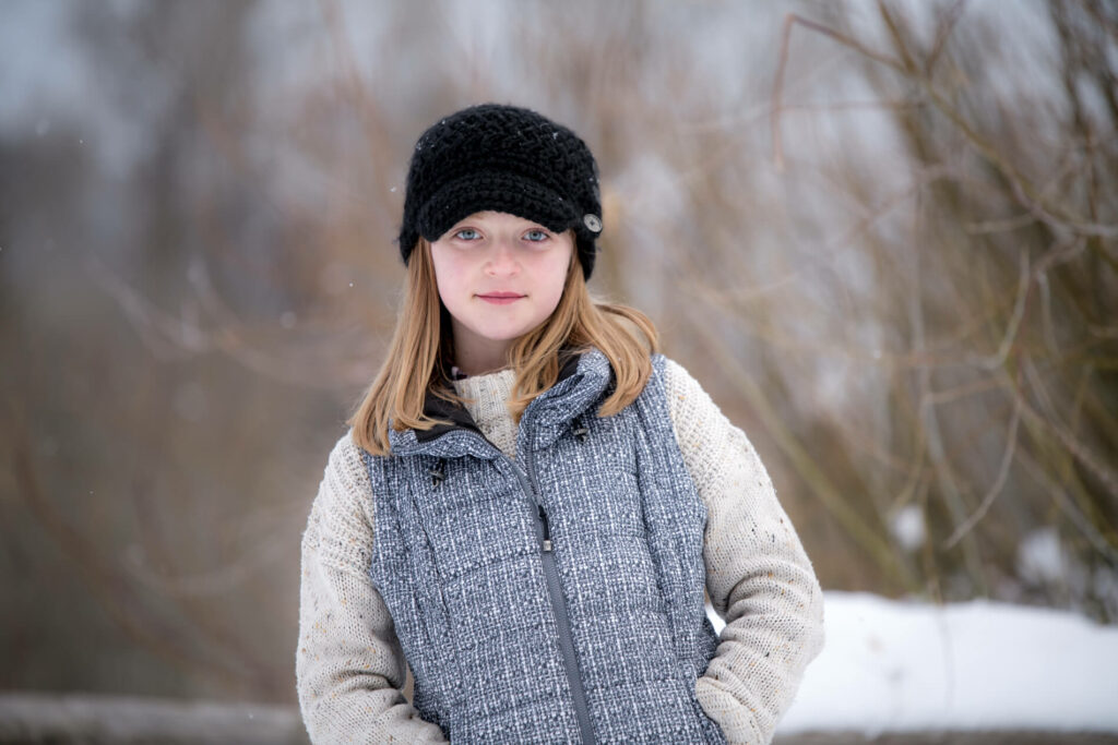 winter portrait of a young girl