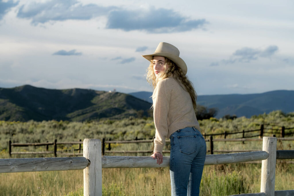 Girl on a ranch in Aspen, Colorado