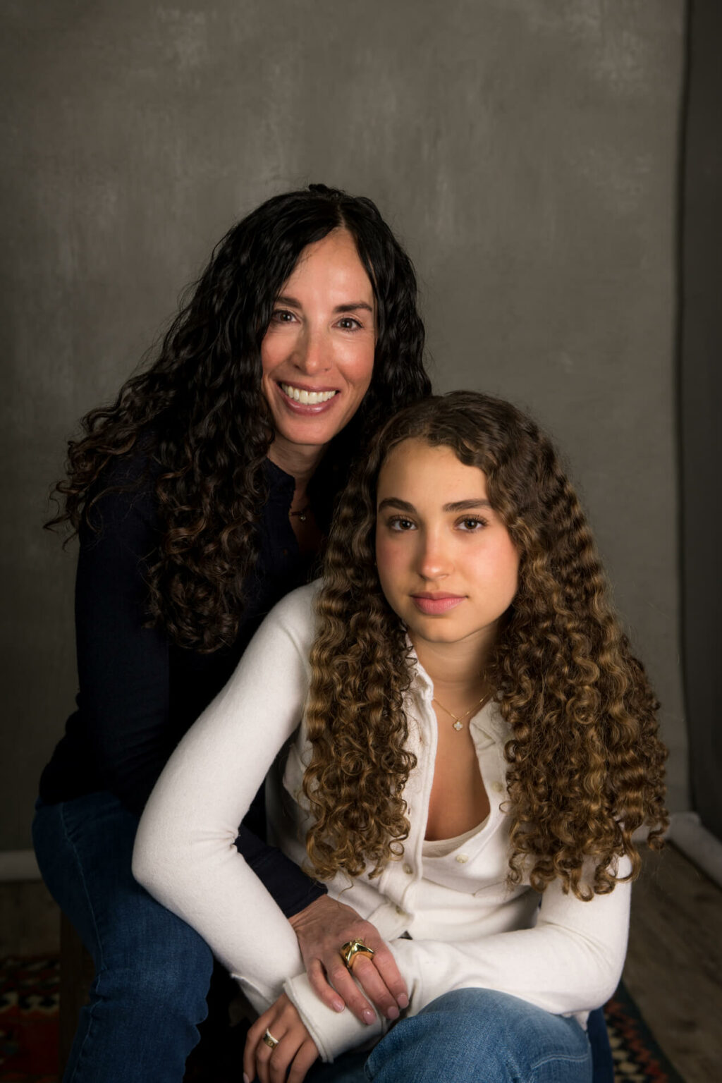 Pose of a mother and daughter portrait